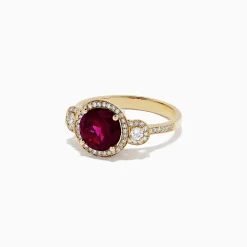 BH Multi Bordeaux 14K Yellow Gold Rhodolite Garnet and Diamond Ring, 2.14 TCW | Rings