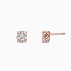 effyjewelry.com Bouquet 14K Rose Gold Diamond Cluster Stud Earrings, 0.50 TCW | Earrings