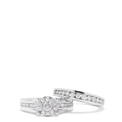 Effy Jewelry Bouquet 14K White Gold Channel Set Diamond Engagement u0026 Wedding Ring Set, 1.48 TCW | Rings