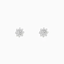 BH Multi Bouquet 14K White Gold Diamond Flower Stud Earrings, 0.61 TCW | Earrings