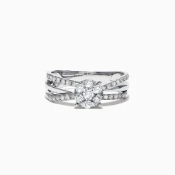 Effy Jewelry Bouquet 14K White Gold Diamond Crossover Cluster Ring, 0.39 TCW | Rings