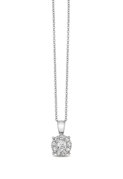 Effy Jewelry Bouquet 14K White Gold Diamond Cluster Pendant, 0.47 TCW | Necklaces & Pendants