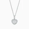 Effy Jewelry Bouquet 14K White Gold Diamond Heart Pendant, 0.45 TCW | Necklaces & Pendants