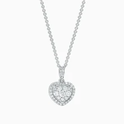 Effy Jewelry Bouquet 14K White Gold Diamond Heart Pendant, 0.45 TCW | Necklaces & Pendants