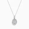 Effy Jewelry Bouquet 14K White Gold Oval Diamond Pendant | Necklaces & Pendants