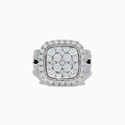 Effy Jewelry Bouquet 14K White Gold Square Shaped Diamond Cluster Statement Ring 1.96 TCW | Rings