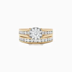 Effy Jewelry Bouquet 14K Yellow Gold Channel Set Diamond Engagement u0026 Wedding Ring Set, 1.48 TCW | Rings