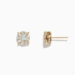 effyjewelry.com Bouquet 14K Yellow Gold Diamond Cluster Earrings, 0.93 TCW | Earrings