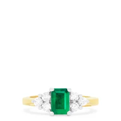 Effy Jewelry Brasilica 14K 2-Tone Gold Emerald and Diamond Ring, 1.36 TCW | Rings