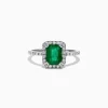 Effy Jewelry Brasilica 14K White Gold Emerald and Diamond Ring, 1.69 TCW | Rings