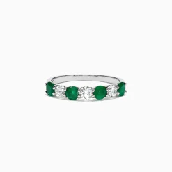 Effy Jewelry Brasilica 14K White Gold Emerald and Diamond Ring, 1.12 TCW | Rings