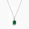 Effy Jewelry Brasilica 14K White Gold Emerald and Diamond Pendant, 1.55 TCW | Necklaces & Pendants