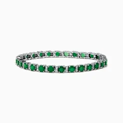 Effy Jewelry Brasilica 14K White Gold Emerald Tennis Bracelet | Bracelets