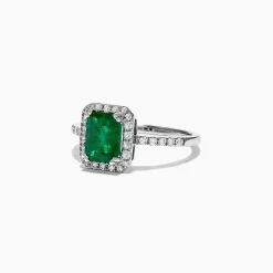 Effy Jewelry Brasilica 14K White Gold Emerald and Diamond Ring, 1.69 TCW | Rings