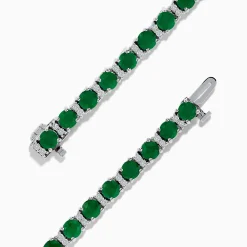 Effy Jewelry Brasilica 14K White Gold Emerald Tennis Bracelet | Bracelets