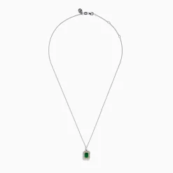 Effy Jewelry Brasilica 14K White u0026 Yellow Gold Emerald and Diamond Pendant | Necklaces & Pendants