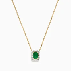 Effy Jewelry Brasilica 14K Yellow Gold Emerald and Diamond Necklace | Necklaces & Pendants