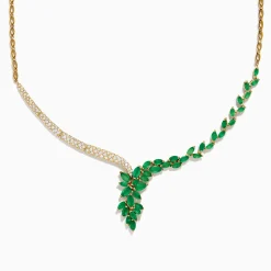 Effy Jewelry Brasilica 14K Yellow Gold Emerald and Diamond Necklace | Necklaces & Pendants