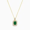 Effy Jewelry Brasilica 14K Yellow Gold Emerald and Diamond Pendant | Necklaces & Pendants