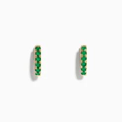 Effy Jewelry Brasilica 14K Yellow Gold Emerald Huggie Earrings | Earrings