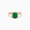 BH Multi Brasilica 14K Yellow Gold Emerald and Diamond Ring, 1.57 TCW | Rings