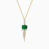 BH Multi Brasilica 14K Yellow Gold Emerald and Diamond Pendant, 1.66 TCW | Necklaces & Pendants