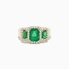 Effy Jewelry Brasilica 14K Yellow Gold Emerald and Diamond Ring | Rings