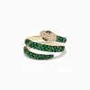 Effy Jewelry Brasilica 14K Yellow Gold Emerald and Diamond Wrap Snake Ring | Rings