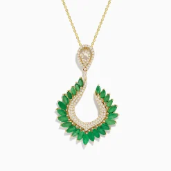 BH Multi Brasilica 14K Yellow Gold Emerald and Diamond Pendant | Necklaces & Pendants