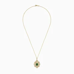 Effy Jewelry Brasilica 14K Yellow Gold Emerald u0026 Diamond Filigree Pendant, 1.62 TCW | Necklaces & Pendants