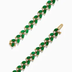 Effy Jewelry Brasilica 14K Yellow Gold Emerald and Diamond Bracelet | Bracelets