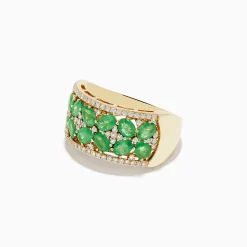 BH Multi Brasilica 14K Yellow Gold Emerald and Diamond Ring | Rings