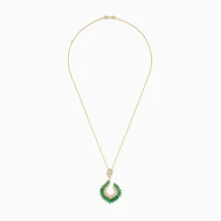 BH Multi Brasilica 14K Yellow Gold Emerald and Diamond Pendant | Necklaces & Pendants