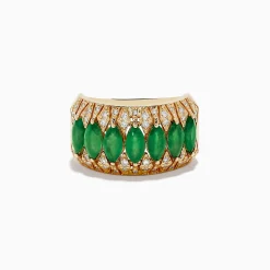 Effy Jewelry Brasillica 14K Yellow Gold Emerald and Diamond Ring | Rings