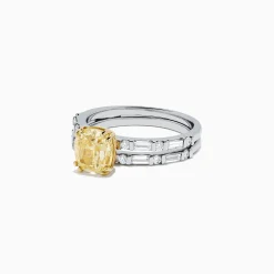 BH Multi Canare 18K Gold Yellow Diamond Engagement u0026 Wedding Ring Set, 2.57 TCW | Rings