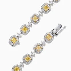 Effy Jewelry Canare 18K Gold Yellow u0026 White Diamond Tennis Bracelet, 4.71 TCW | Bracelets