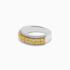 Effy Jewelry Canare 18k Two Tone Gold Cushion Cut Yellow Diamond Band 1.70 TCW | Rings