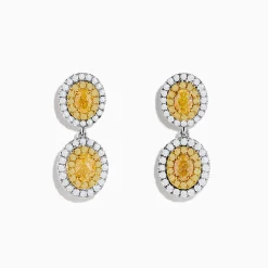 Effy Jewelry Canare 18K Two Tone Gold White u0026 Yellow Gold Earrings | Earrings