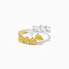 Effy Jewelry Canare 18K Two Tone Gold White u0026 Yellow Diamond Bypass Ring | Rings