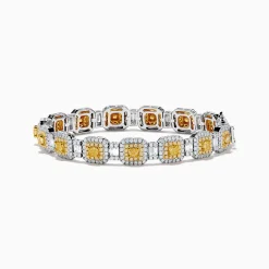 Effy Jewelry Canare 18K Two Tone Gold White u0026 Yellow Diamond Gold Bracelet | Bracelets