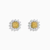 Effy Jewelry Canare 18K Two Tone Gold White and Yellow Diamond Flower Earrings | Earrings