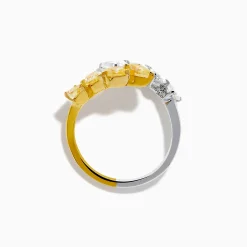 Effy Jewelry Canare 18K Two Tone Gold White u0026 Yellow Diamond Bypass Ring | Rings