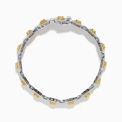 Effy Jewelry Canare 18K Two Tone Gold White u0026 Yellow Diamond Gold Bracelet | Bracelets