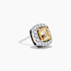 Effy Jewelry Canare 18K Two Tone Gold White and Yellow Diamond Earrings | Earrings