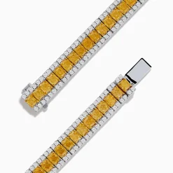 Effy Jewelry Canare 18K Two Tone Gold White u0026 Yellow Diamond Bracelet | Bracelets