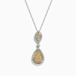 Effy Jewelry Canare 14K Two Tone Gold Yellow and White Diamond Pendant | Necklaces & Pendants