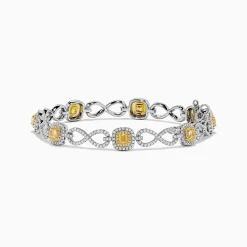 BH Multi Canare 14K Two Tone Gold Yellow and White Diamond Infinity Tennis Bracelet 3.34 TCW | Bracelets