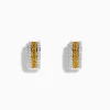 Effy Jewelry Canare 14K Two Tone Gold Yellow and White Diamond Huggie Earrings | Earrings