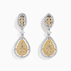 Effy Jewelry Canare` 14K Two Tone Yellow and White Diamond Earrings | Earrings