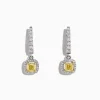 Effy Jewelry Canare 18K Two-Tone Cushion Cut Yellow Diamond Drop Earrings, 1.06 TCW | Earrings
